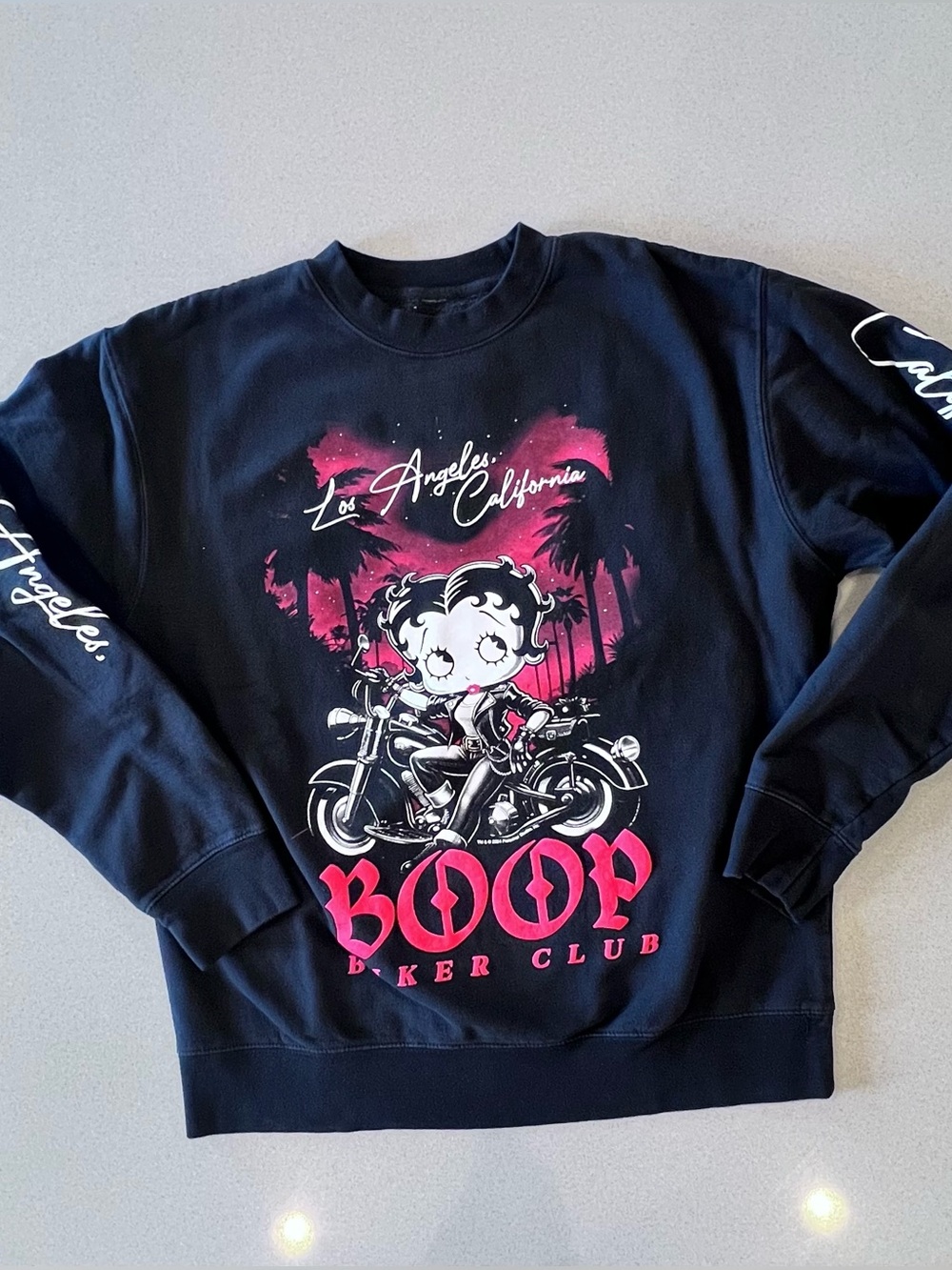 Betty Boop 'Biker Club' Graphic Sweatshirt Sz Pit to Pit 23” Large/XLarge